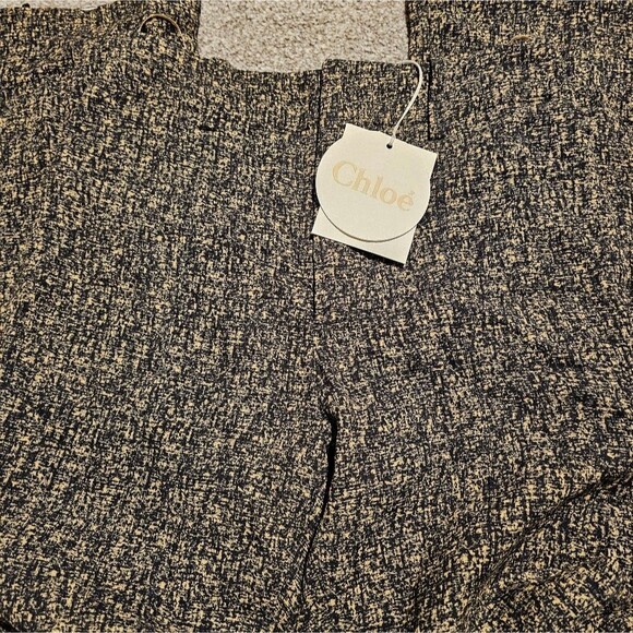 New Chloe Printed Crepe Flare Pants - Picture 4 of 6